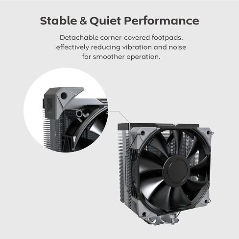 Montech Nx400 Argb - مبرد وحدة المعالجة المركزية ، برج واحد ، 4 أنابيب حرارة متقدمة ، بالوعة حرارة 52 -Fin ، E28 ، مروحة ضغط ثابتة 120 مم FDB ، سمك المروحة 28 ملم ، قدمين الزاوية ، الغطاء العلوي المصقول ، Argb - Black - Black in Kuwait