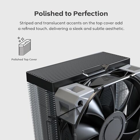 Montech Nx400 Argb - مبرد وحدة المعالجة المركزية ، برج واحد ، 4 أنابيب حرارة متقدمة ، بالوعة حرارة 52 -Fin ، E28 ، مروحة ضغط ثابتة 120 مم FDB ، سمك المروحة 28 ملم ، قدمين الزاوية ، الغطاء العلوي المصقول ، Argb - Black - Black in Kuwait