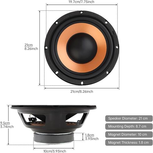 6.5 Inch Bass Loudspeaker Woofer Speaker for Car Audio/Home Theaters, Wide Frequency Response Car Audio Stereo Speaker in Kuwait