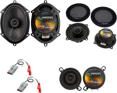 Ammonony Audio R68 متوافق مع Ford Mustang 1987-1993 استبدال مكبرات الصوت باقة Abstral and الخلفية حزمة الصوت مع تسخير in Saudi Arabia