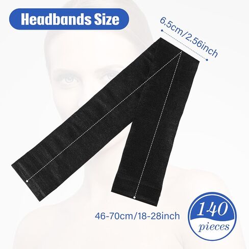 140 Pieces Disposable Spa Facial Headbands with Convenient Closure, White Stretch Facial Headwraps Soft Skin Care Hair Band for Women Girls Salons in Saudi Arabia