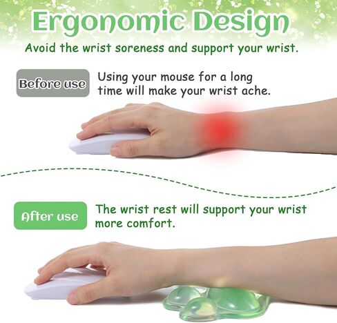 لطيف Cat Paw Clear Gel Wrist Rest for Mouse ، لوحة معصم خضراء فاتحة لمكتب الراحة الكوع ، لوحة الماوس Kawaii لعامل المكتب in Saudi Arabia