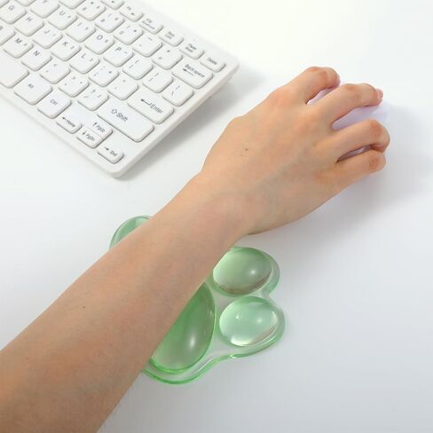 لطيف Cat Paw Clear Gel Wrist Rest for Mouse ، لوحة معصم خضراء فاتحة لمكتب الراحة الكوع ، لوحة الماوس Kawaii لعامل المكتب in Saudi Arabia