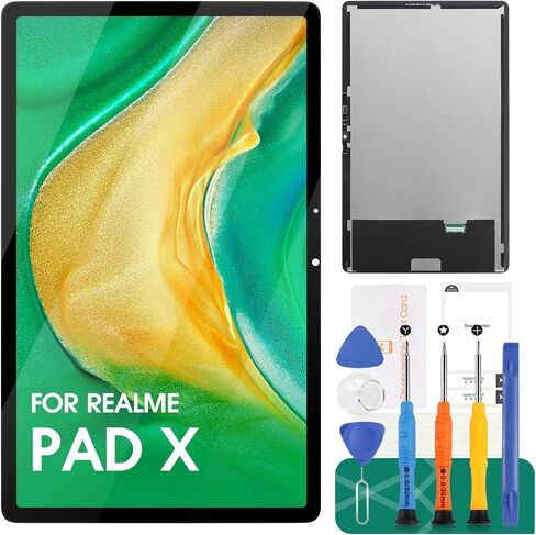 للحصول على وسادة Realme X 10.95 "2022 RMP2107 استبدال الشاشة للوسادة المجال X RMP2108 LCD Display RMP2107 RMP2108 Touch Screen Digitizer Assembly مع مجموعات الإصلاح 10.95" (أسود) in Kuwait