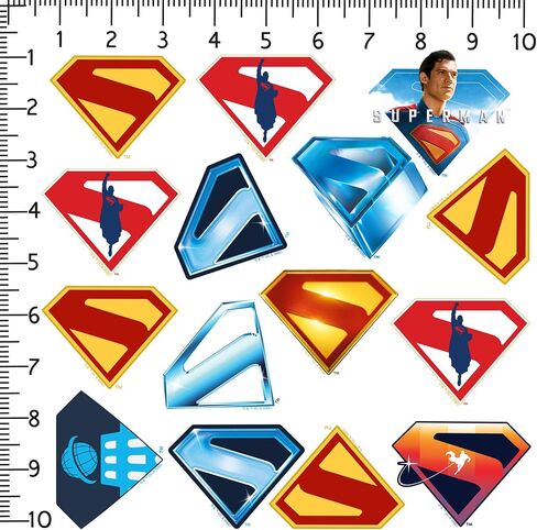 Superman 2025 محور 50ct فينيل ملصقات ديلوكس كبيرة الحزمة متنوعة - كمبيوتر محمول ، زجاجة ماء ، سكرابوكينغ ، قرص ، لوح التزلج ، داخلي/في الهواء الطلق in Saudi Arabia