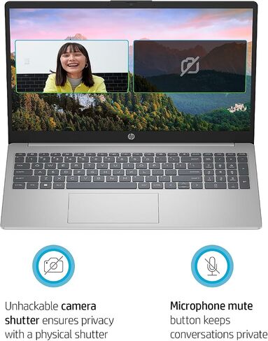 HP 15.6-inch Laptop, Intel Core i7-1355U, 8GB Memory, 256GB SSD, Windows 11 (7Y0W3AU#ABA), Natural Silver in Saudi Arabia