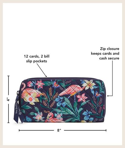 محفظة Vera Bradley النسائية المصنوعة من القطن Jordin Continental مع حماية RFID in Kuwait