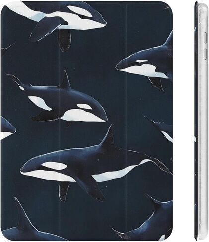 Orca Killer Whale Case with Pen Holder Slim Lightweight Trifold Stand Compatible with iPad mini 4/5/6 Mini4/5（7.9in） in Saudi Arabia