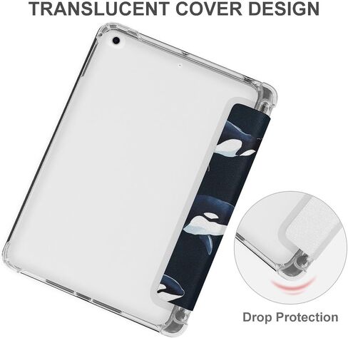 Orca Killer Whale Case with Pen Holder Slim Lightweight Trifold Stand Compatible with iPad mini 4/5/6 Mini4/5（7.9in） in Saudi Arabia