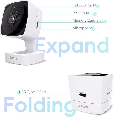 Blurams 2K Camera Camera Bundle 3 عبوات ، كاميرا داخلية وكاميرا PTZ PET مع تتبع الحركة ، الصوت ثنائي الاتجاه ، الرؤية الليلية الأشعة تحت الحمراء ، صفارات الإنذار ، متوافقة مع Alexa in Kuwait