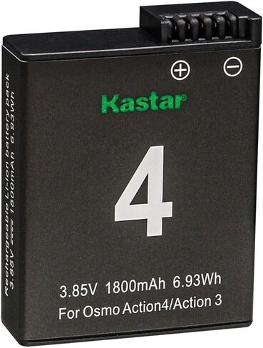 Kastar 1-Pack Battery 3.85V 1800MAH 6.93WH استبدال لـ DJI Osmo Action 3/4/5 Pro Battery ، DJI Osmo Action 3 Sport Camera ، DJI Osmo Action 4 Sport Camera ، DJI Osmo Action 5 Pro Sport Camera in Kuwait