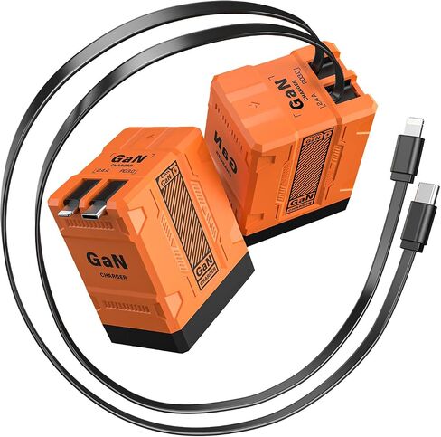 2 in 1 Retractable Gan Wall Charger with Dual Cables, Fast Charging 45W Retractable Phone Charger Wall Plug with 2 Charging Cable, USB C Chargers Block for iPhone 16 15 14 13, LG,Pixel in Kuwait