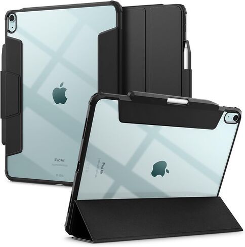 Spigen for iPad Air 13 Inch Case M3 (2025) ، iPad Air 13 Inch Case M2 (2024) ، غلاف فولت هجين Pro Protraction Tri-Fold شفافًا مع حامل قلم رصاص ، أسود in Saudi Arabia