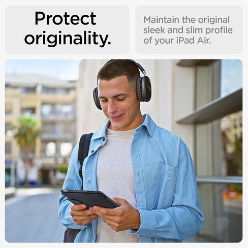 Spigen for iPad Air 13 Inch Case M3 (2025) ، iPad Air 13 Inch Case M2 (2024) ، غلاف فولت هجين Pro Protraction Tri-Fold شفافًا مع حامل قلم رصاص ، أسود in Saudi Arabia