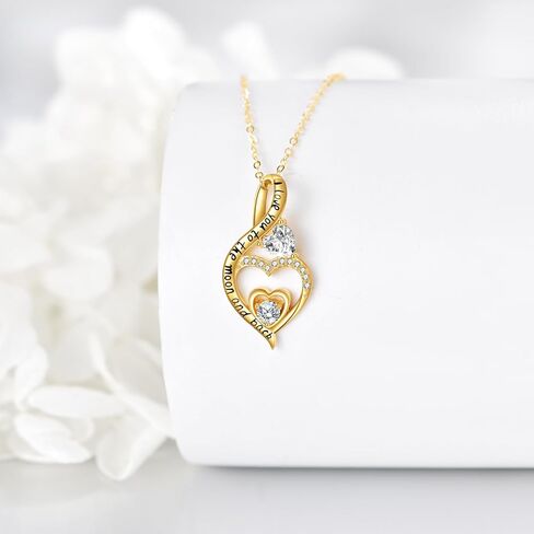 كيشو قلادة من الذهب الخالص عيار 14 قيراط على شكل قلب انفينيتي من الذهب الحقيقي عيار 14 قيراط، مجوهرات هدايا الذكرى السنوية واعياد in Saudi Arabia