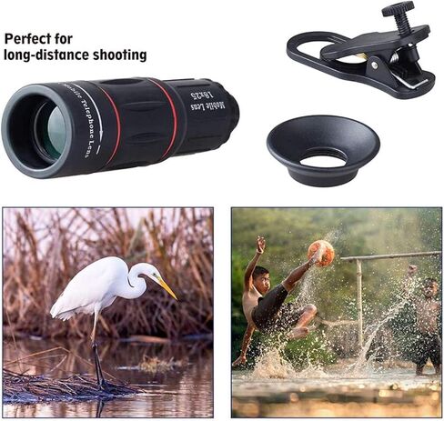 Portable Binoculars High Power Monocular 18X37 High High Definition Telescope with Phone Clip, BAK4 Super Telephoto Zoom Telescope Suit for Camping Hiking Concert Bird Watching in Saudi Arabia