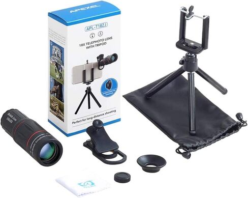 Portable Binoculars High Power Monocular 18X37 High High Definition Telescope with Phone Clip, BAK4 Super Telephoto Zoom Telescope Suit for Camping Hiking Concert Bird Watching in Saudi Arabia