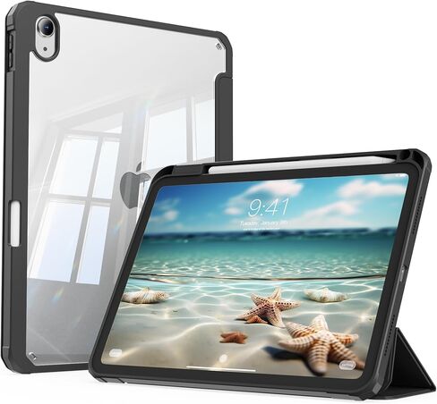 Case for iPad (A16) 11th Generation 11 Inch 2025 & iPad 10th Generation 10.9 Inch 2022, Slim Stand Cover with Hard Transparent Back, Support Touch ID, Auto Wake/Sleep (Pink) in Kuwait