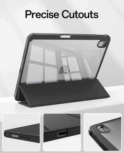Case for iPad (A16) 11th Generation 11 Inch 2025 & iPad 10th Generation 10.9 Inch 2022, Slim Stand Cover with Hard Transparent Back, Support Touch ID, Auto Wake/Sleep (Pink) in Kuwait