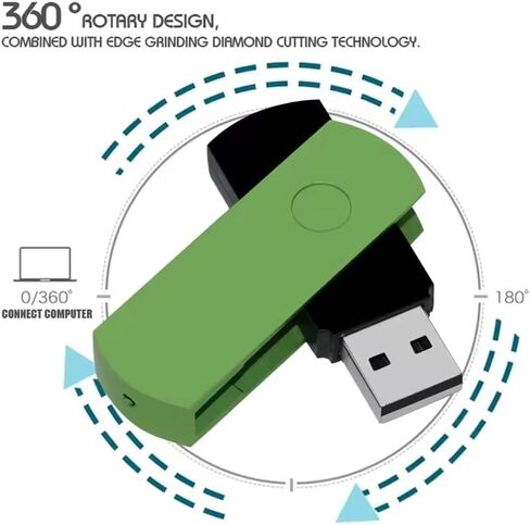 عالي السرعة مخصصة USB Drive 100 حزمة ، 360 درجة تصميم دوارة محرك أقراص فلاش USB مع شعار ، مثالي للطلاب والشركات (2G ، مع صندوق بلاستيكي) in Kuwait