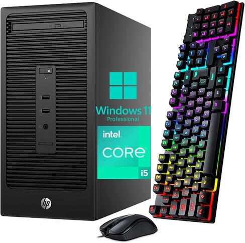 HP 280 G2 Microtower سطح المكتب كمبيوتر كمبيوتر Intel Core I5-6500 ، 16 جيجابايت DDR4 RAM 256 جيجابايت SSD ، لوحة المفاتيح والماوس ، WiFi ، Bluetooth ، Windows 11 Pro (متجدد) in Saudi Arabia