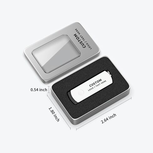 High-Speed Custom USB Drive 100 Pack, 360° Swivel Design Personalized USB Flash Drive with Logo, Perfect for Students & Businesses (2G,with Plastic Box) in Kuwait
