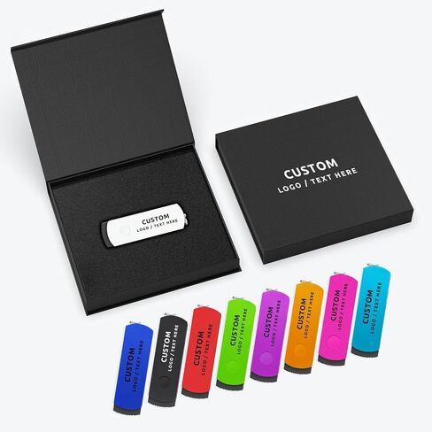 عالي السرعة مخصصة USB Drive 100 حزمة ، 360 درجة تصميم دوارة محرك أقراص فلاش USB مع شعار ، مثالي للطلاب والشركات (2G ، مع صندوق بلاستيكي) in Kuwait