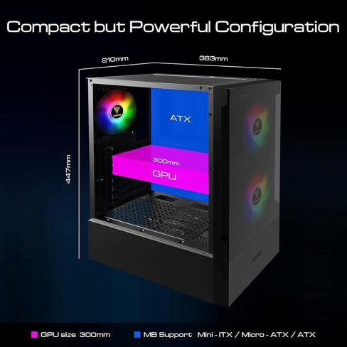 ألعاب كمبيوتر سطح المكتب كمبيوتر AMD Ryzen 7 من ثمانية نواة 4.6 جيجا هرتز Max Turbo Radeon Vega 32GB DDR4 3200MHz RAM 1TB Storage Storage SSD WiFi Windows 11 Pro Tower PC للألعاب in Saudi Arabia