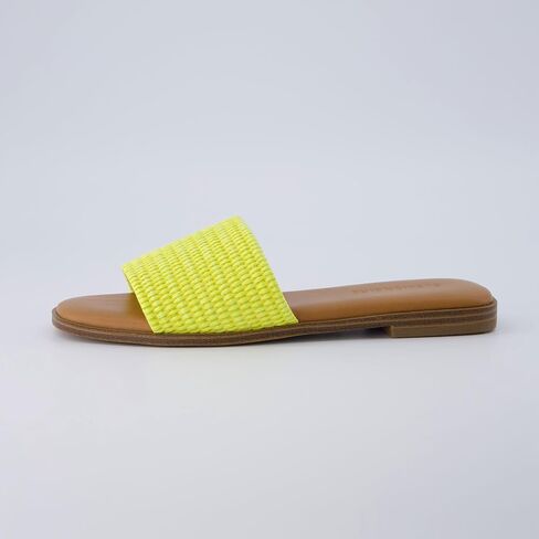 CUSHIONAIRE Women's Sesame raffia slide sandal +Memory Foam, Wide Widths Available in Saudi Arabia