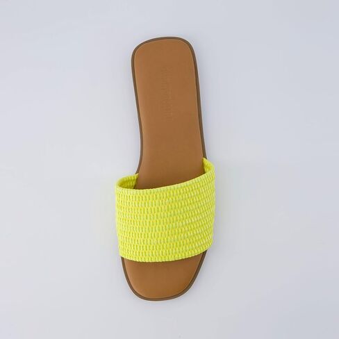 CUSHIONAIRE Women's Sesame raffia slide sandal +Memory Foam, Wide Widths Available in Saudi Arabia