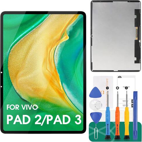 بالنسبة للسيدة الحيوية 2/PAD 3 12.1 "2023 استبدال الشاشة للسيدة Vivo 2 PA2373 شاشة LCD للوحة 3 PA2455 مجموعة رقمي الشاشة اللمس مع مجموعات الإصلاح (أسود) in Kuwait