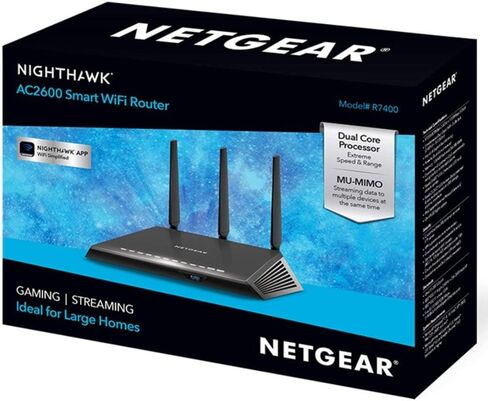 Netgear - Nighthawk AC2600 Dual -Band Wi -Fi Router - Black in Kuwait