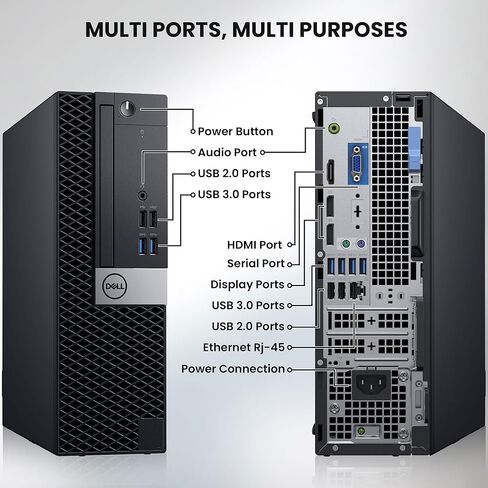 Dell Optiplex Small Form Form Smart سطح مكتب كمبيوتر ، معالج Intel Core I5-6500 ، ذاكرة الوصول العشوائي 16 جيجابايت DDR4 ، SSD 512GB ، شاشة LED 24 بوصة ، HDMI و DisplayPort ، Wi-Fi ، لوحة المفاتيح والماوس ، Windows 11 Pro (متجدد) in Kuwait