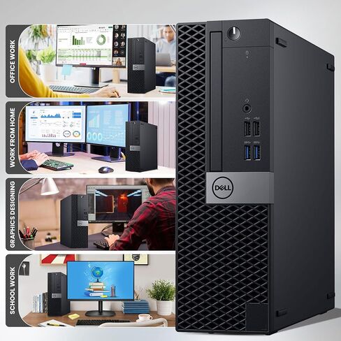 Dell Optiplex Small Form Form Smart سطح مكتب كمبيوتر ، معالج Intel Core I5-6500 ، ذاكرة الوصول العشوائي 16 جيجابايت DDR4 ، SSD 512GB ، شاشة LED 24 بوصة ، HDMI و DisplayPort ، Wi-Fi ، لوحة المفاتيح والماوس ، Windows 11 Pro (متجدد) in Kuwait