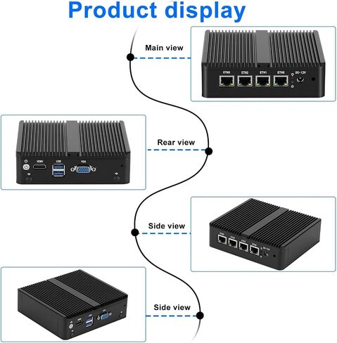 PC Mini PC N4000 مع 4*I226 2.5G LAN ، 2*USB3.0 ، HDMI ، 1*VGA ، Mini Desktop Computer Support Dual Band WiFi لأعمال الصناعة ، لا RAM No SSD (NO RAM NO SSD) in Saudi Arabia