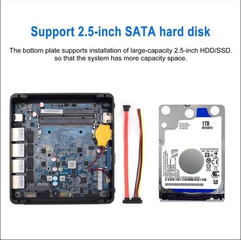 PC Mini PC N4000 مع 4*I226 2.5G LAN ، 2*USB3.0 ، HDMI ، 1*VGA ، Mini Desktop Computer Support Dual Band WiFi لأعمال الصناعة ، لا RAM No SSD (NO RAM NO SSD) in Saudi Arabia