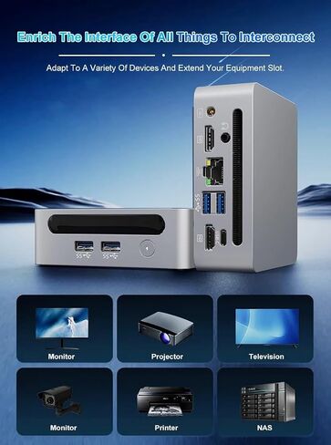 Mini PC ، Ryzen 7 7730U ، 2*DDR4 Mini Computers (8C/16T ، حتى 4.5 جيجا هرتز) ، أجهزة الكمبيوتر المصغرة لسطح المكتب ، Wi-Fi6e ، BT5.2 ، USB3.0 8K@60 ، 1000M LAN ، Office Business Home Office ، 32GB RAM 2TB SSD in Saudi Arabia