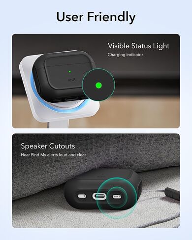 ESR لـ AirPods Pro 3 Case ، متوافق مع Airpods Pro Case 3rd Generation (2025) ، متوافق مع Magsafe ، غطاء الحماية الكامل للانخفاض مع الحبل ، الأسود in Saudi Arabia
