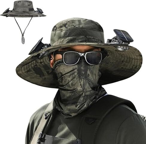 Waterproof Solar Fan Hat, Fishing Hat with Fan for Men, 3-Speed Setting,Waterproof Outdoor Fishing Hat in Saudi Arabia