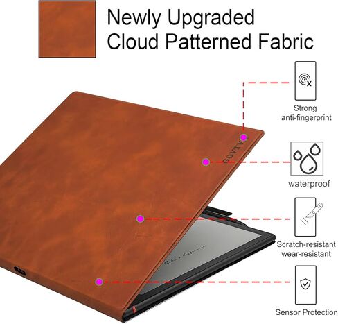 Magnetic Stand Case for Onyx Boox Note Air 4 C/Note Air 3 C (2024/2023 Released) Ultra-Thin Lightweight Leather Cover with Magnetic Pen Buckle, Auto Sleep/Wake (Cloth Bark Blue) in Saudi Arabia