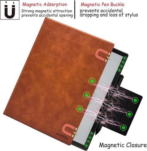 Magnetic Stand Case for Onyx Boox Note Air 4 C/Note Air 3 C (2024/2023 Released) Ultra-Thin Lightweight Leather Cover with Magnetic Pen Buckle, Auto Sleep/Wake (Cloth Bark Blue) in Saudi Arabia