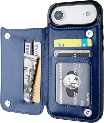 ONETOP Compatible with iPhone 17 Air Wallet Case with Card Holder, PU Leather Kickstand Card Slots Case, Double Magnetic Clasp and Durable Shockproof Cover 6.5 Inch (Rose Gold) in Saudi Arabia