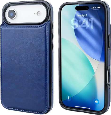 ONETOP Compatible with iPhone 17 Air Wallet Case with Card Holder, PU Leather Kickstand Card Slots Case, Double Magnetic Clasp and Durable Shockproof Cover 6.5 Inch (Rose Gold) in Saudi Arabia