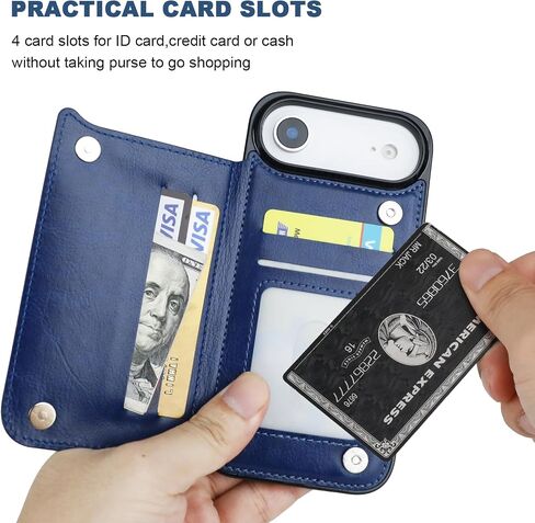ONETOP Compatible with iPhone 17 Air Wallet Case with Card Holder, PU Leather Kickstand Card Slots Case, Double Magnetic Clasp and Durable Shockproof Cover 6.5 Inch (Rose Gold) in Saudi Arabia