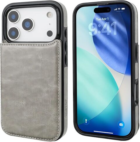 ONETOP Compatible with iPhone 17 Pro Wallet Case with Card Holder, PU Leather Kickstand Card Slots Case, Double Magnetic Clasp and Durable Shockproof Cover 6.3 Inch (Rose Gold) in Kuwait