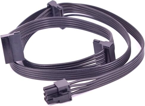 6Pin Male 1 to 3 SATA SSD Power Supply Cable for CX850M CX750M CX600M CX500M CX430M Modular PSU in Kuwait