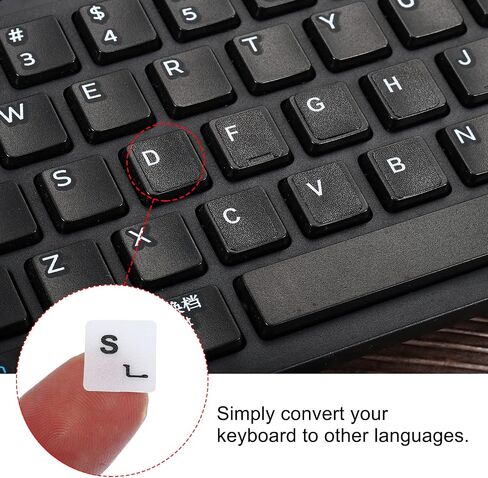 Korean Keyboard Layout Stickers, 2 Pack Universal Keyboard Replacement Cover for Notebook Desktop Computer Keyboards, White Background Black Lettering in Saudi Arabia