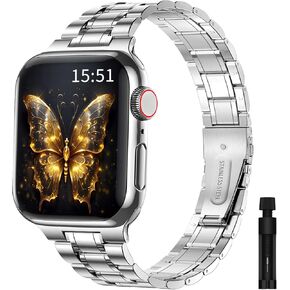 Metal Band Compatible with iWatch 42mm(Series10) 38mm 40mm 41mm, Stainless Steel Bands for iWatch Series 9 8 7 6 5 4 3 2 1 SE Women in Kuwait