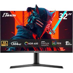 32 Inch 4K(3840 x 2160) UHD USB-C 144Hz Gaming Monitor,PIP/PBP,1ms(MPRT) IPS PC Screen,AMD FreeSync Premium,125% sRGB,Monitor with Speaker,Height Adjustable Stand in Saudi Arabia