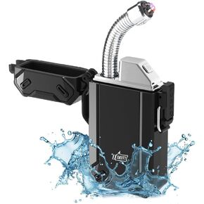 قوس مزدوج USB معسكر كهربائي قابلة للشحن أخف مع أخف وزنا قابلة للسحب للرقبة الطويلة المقاومة للماء لأخف وزنا في الهواء الطلق والشواية والشمعة (الكربون) in Kuwait